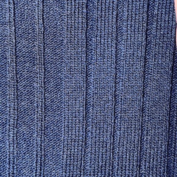 PISTOLA Navy Blue Betty Ribbed Asymmetric Hem Crewneck Sweater Medium - Picture 4 of 7